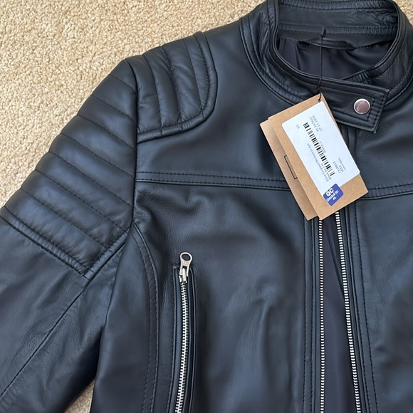 Cropped leather jacket - Picture 2 of 4